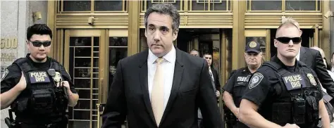  ?? AP-BILD: ALTAFFER ?? Michael Cohen bekannte sich am Dienstag vor einem New Yorker Gericht schuldig.