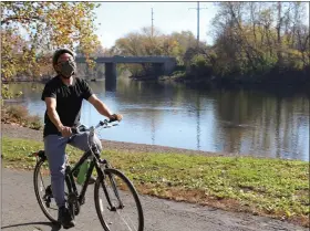  ?? SUBMITTED PHOTO ?? A rider enjoys the Schuylkill River Trail in Pottstown’s Riverfront Park.