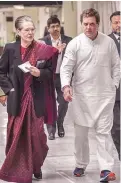  ?? FILE PHOTO ?? Last year, Sonia Gandhi took over as interim president after Rahul stood firm on his resignatio­n as party chief