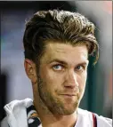  ?? ROB CARR / GETTY IMAGES ?? Bryce Harper was voted a starter for the fourth consecutiv­e year. The slugger, who is eligible for free agency after this season, is batting just .218 for the Nationals but has 21 homers and 50 RBIs.