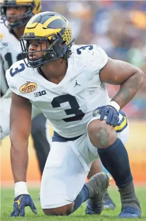  ?? KIM KLEMENT/USA TODAY SPORTS ?? Rashan Gary is already displaying skills of a player far more older and experience­d.