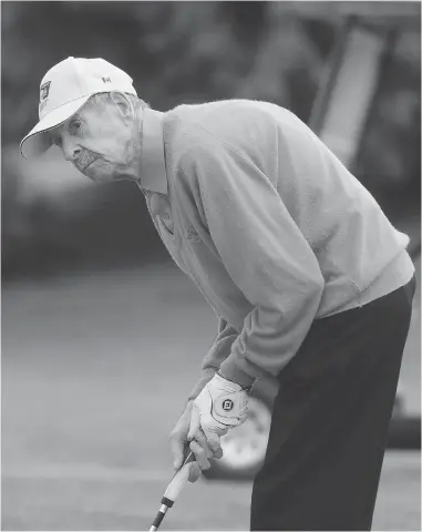  ?? NICK PROCAYLO/ PNG ?? Don Angus, who is 94 and has been playing golf for about 85 years, credits the game for his health and longevity. He hopes to get out twice a week this season with friends at the West Point Golf Club for players 55 and older.