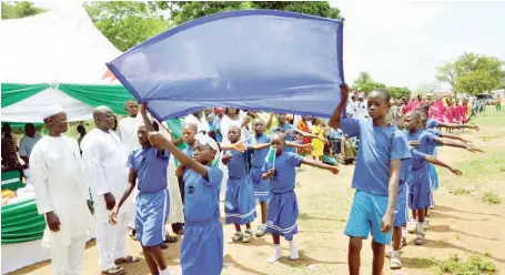  ?? Photo: IKECHUKWU IBE ?? A march past by primary school pupils to mark Children’s Day celebratio­n at Kiyi in Kuje Area Council of the FCT yesterday