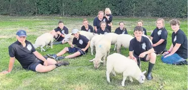  ?? ?? Pupils from Maidstone’s New Line Learning school with a flock of lambs they were looking after