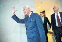  ?? J. Scott Applewhite / Associated Press ?? Roger Stone arrives to testify as part of a House panel’s investigat­ion into Russian meddling in the 2016 U.S. election.