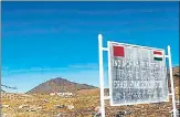  ?? REUTERS ?? A signboard seen from the Indian side of the India-china border at Bumla in Arunachal Pradesh.