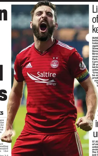  ??  ?? Captain calling: Shinnie will take his time on deciding his future but urges Dons to start moving up the table now