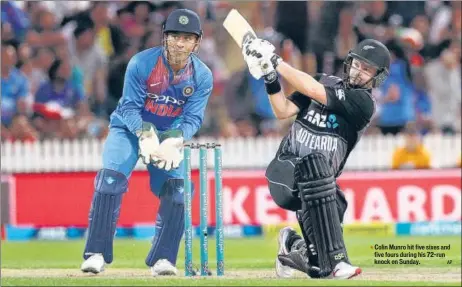 ?? AP ?? ▪ Colin Munro hit five sixes and five fours during his 72-run knock on Sunday.