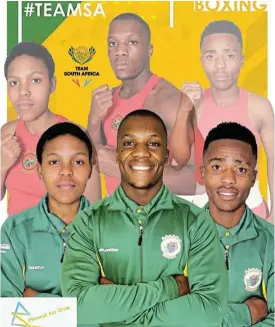  ?? /Supplied ?? Seconds out: Phiwokuhle Mnguni, left, Simnikiwe Bongco, centre and Amzolele Dyeyi are heading for the Commonweal­th Games under coach Moonyean Britz.