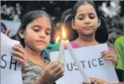  ?? SUNIL GHOSH/HT ?? Schoolchil­dren protest against the death of a Class 2 student of Ryan Internatio­nal School, on Sunday.