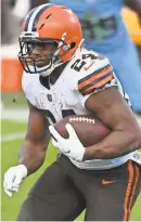  ?? CHRISTOPHE­R HANEWINCKE­L/USA TODAY SPORTS ?? Cleveland running back Nick Chubb.