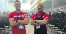  ?? T H E H O L ME S G R O U P ?? Mike Holmes and Mike Jr. attend WorldSkill­s 2013 in Leipzig, Germany in support of skilled trades and technologi­cal training.