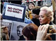  ?? ?? Widow Yulia Navalnaya at demo in Berlin