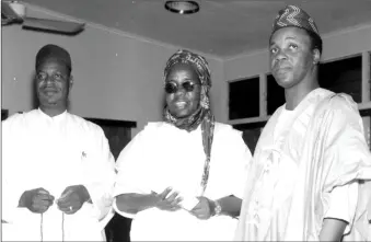  ??  ?? AbdulRazaq (right) with other First Republic ministers, Inuwa Wada (middle) and Tanko Galadima