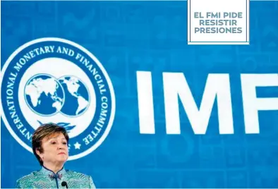  ?? ?? #PROCESOSEL­ECTORALES
Kristalina Georgieva, directora gerente del FMI, de los bancos centrales y les pidió resistir las presiones políticas por los procesos electorale­s, para no recortar las tasas de interés de manera prematura.