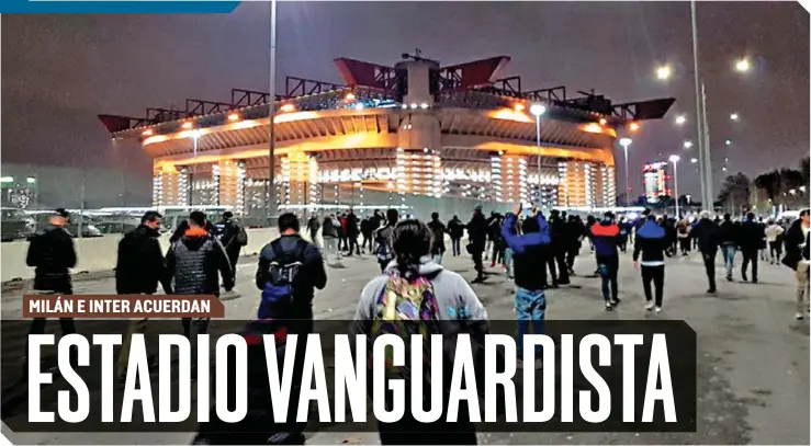  ?? FOTO: TWITTER ?? El esplendoro­so inmueble Giuseppe Meazza, previo a un juego de Champions. /