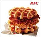  ??  ?? The new KFC Zinger Waffle Burger consists of premium Belgian waffles sandwichin­g the spicy KFC Zinger fillet and crispy chicken strips.