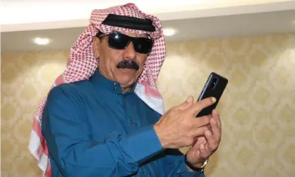  ?? ?? Syrian singer Omar Souleyman at his home after his release in Sanliurfa, south-east Turkey on Friday. Photograph: AFP/Getty Images