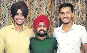  ??  ?? (From Left) Tenth rankholder Gurbeer Singh Sohal; Japneet Singh, 41st rank, and Amandeep Kumar, 100th rank, in Chandigarh on Thursday. RAVI KUMAR/HT