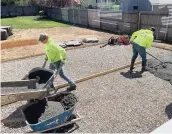  ?? Joe H. Adams / Contribute­d photo ?? Joe and Cyndi Adams’ pandemic project was giving their Stratford backyard a makeover in May 2020. Fire pits have been a backyard trend in Connecticu­t during the pandemic.