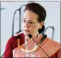  ?? ?? Congress interim President Sonia Gandhi addresses party leaders during the party’s ‘Nav Sankalp Chintan Shivir’, in Udaipur