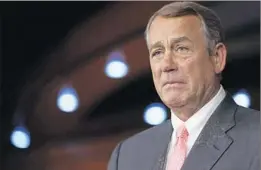  ?? Chip Somodevill­a Getty Images ?? HOUSE SPEAKER John A. Boehner told the media, “This turmoil that’s been churning … it’s not good for the members, not good for the institutio­n.”