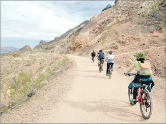  ?? Bill Fink ?? A BICYCLE path on the Historic Railroad Trail can take you from Boulder City to Hoover Dam.