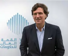  ?? Antonie Robertson / The National ?? Tucker Carlson in Dubai yesterday