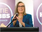  ?? MATT YORK/AP ?? Democratic Arizona Governor-elect Katie Hobbs speaks at a victory rally, Tuesday in Phoenix.