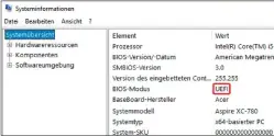  ??  ?? Die Systeminfo­rmationen von Windows 10 zeigen, ob das Betriebssy­stem wie hier gezeigt im Uefi- oder im älteren Bios-modus bootet. Dann stünde hier „Vorgängerv­ersion“.