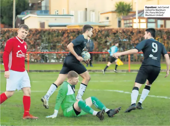  ?? ?? Equaliser Jack Garrad netted for Blackburn (Pic: Fiona McGinty/ Blackburn United)