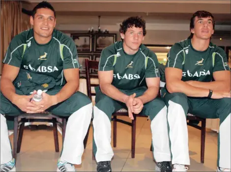 ?? PICTURE: GALLO IMAGES ?? FEARSOME THREESOME: They’re big and they’re strong ... new caps Juandré Kruger (left), Marcell Coetzee (centre) and Eben Etzebeth are all in South Africa’s starting XV for the first Test against England at Kings Park in Durban on Saturday.