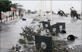  ?? Picture: REUTERS ?? WREAKING HAVOC: Debris lies on a flooded seafront after the passage of Hurricane Maria in Basse-Terre on Guadeloupe Island in France.