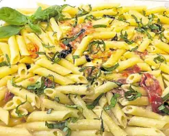  ??  ?? All the ingredient­s of this easy pasta dish are readily available in Manila.