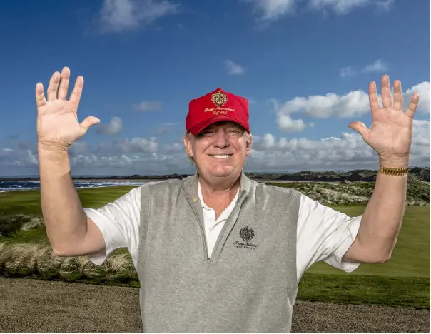  ??  ?? HOPEFUL: Donal Trump pictured at Doonbeg in west Clare. Photo: Kip Carroll