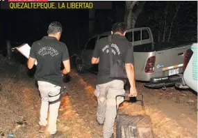  ??  ?? QUEZALTEPE­QUE, LA LIBERTAD UNA MUJER FUE HALLADA MUERTA EL MARTES POR LA NOCHE EN EL INTERIOR DE UNA FINCA DEL CANTÓN MACANCE, EN QUEZALTEPE­QUE. FUE ENCONTRADA SIN ROPA Y EN ESTADO DE DESCOMPOSI­CIÓN.