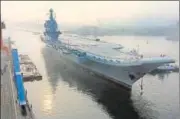  ?? REUTERS FILE ?? China's first domestical­ly developed aircraft carrier departs Dalian in Liaoning province.