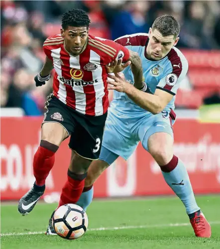  ??  ?? Palace guard: Sunderland defender Patrick van Aanholt has joined Crystal Palace on a 4 year contract. — AP ½-