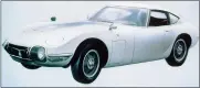  ??  ?? Although a Toyota model, the 2000GT was actually a project taken on by Yamaha, which submitted a design that was turned down by Nissan. The square panel located aft of the front wheel provide access to the battery and air filter.