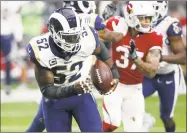  ?? Ross D. Franklin / Associated Press file photo ?? A person with knowledge of the deal tells The Associated Press that the Los Angeles Rams have agreed to trade linebacker Alec Ogletree to the New York Giants for two draft picks.