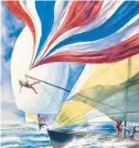  ?? ?? William Sutton,“Tripping the Kite”, watercolor, at Annapolis Marine Art Gallery.