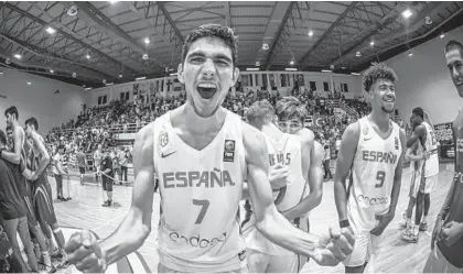  ?? FIBA ?? Forward Santi Aldama recently led the Spanish national team to the FIBA U18 European Championsh­ip.