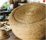  ??  ?? There’s nothing quite like redoing the patio with a bottle of rosé (photo by Rachel Moore); you can make a DIY ottoman with an old tire, thick sisal rope, nylon rope, and some tools.