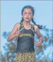  ?? PHOTOS BY RAUL EBIO - SPECIAL TO THE SENTINEL ?? Watsonvill­e High’s Katelynn Ruiz runs her way to victory in the PCAL’s third Cypress Division Center Meet at Toro Park in Salinas on Wednesday.