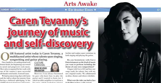 ?? CONTRIBUTE­D PHOTO ?? Caren Tevanny is a multifacet­ed artist whose talents span singing, songwritin­g, and guitar playing.
Curve, friends, and band members.