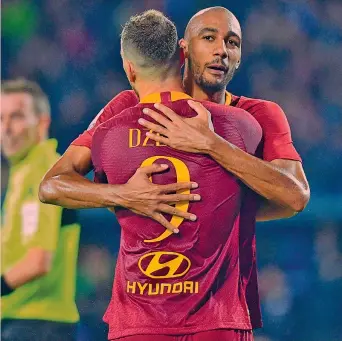  ?? LAPRESSE ?? Steven Nzonzi (29 anni) e Edin Dzeko (32) hanno firmato il 2-0 della Roma ad Empoli