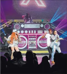  ?? Denise Truscello ?? Wireimage Salt-n-pepa and Spinderell­a perform Thursday at the premiere of “I Love the ’90s — The Vegas Show” at Paris Las Vegas.