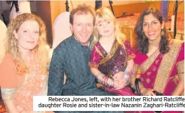  ??  ?? Rebecca Jones, left, with her brother Richard Ratcliffe, daughter Rosie and sister-in-law Nazanin Zaghari-Ratcliffe