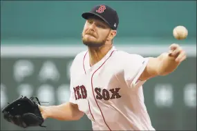  ?? Elise Amendola / Associated Press ?? Red Sox starting pitcher Chris Sale will be shut down for the remainder of the season with inflammati­on in his elbow.
