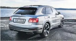  ??  ?? STOR: Bentayga har fine proporsjon­er til en SUV å vaere, men det er en stor bil som veier godt over 2,6 tonn. Felgene er på 22-tommer.